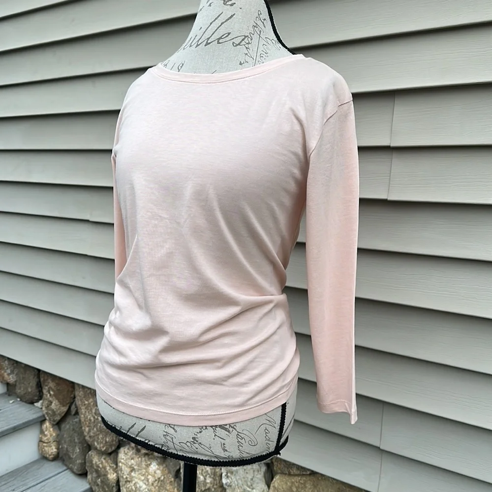 J. Crew Twist-back Long-sleeve T-shirt - Blush Pink